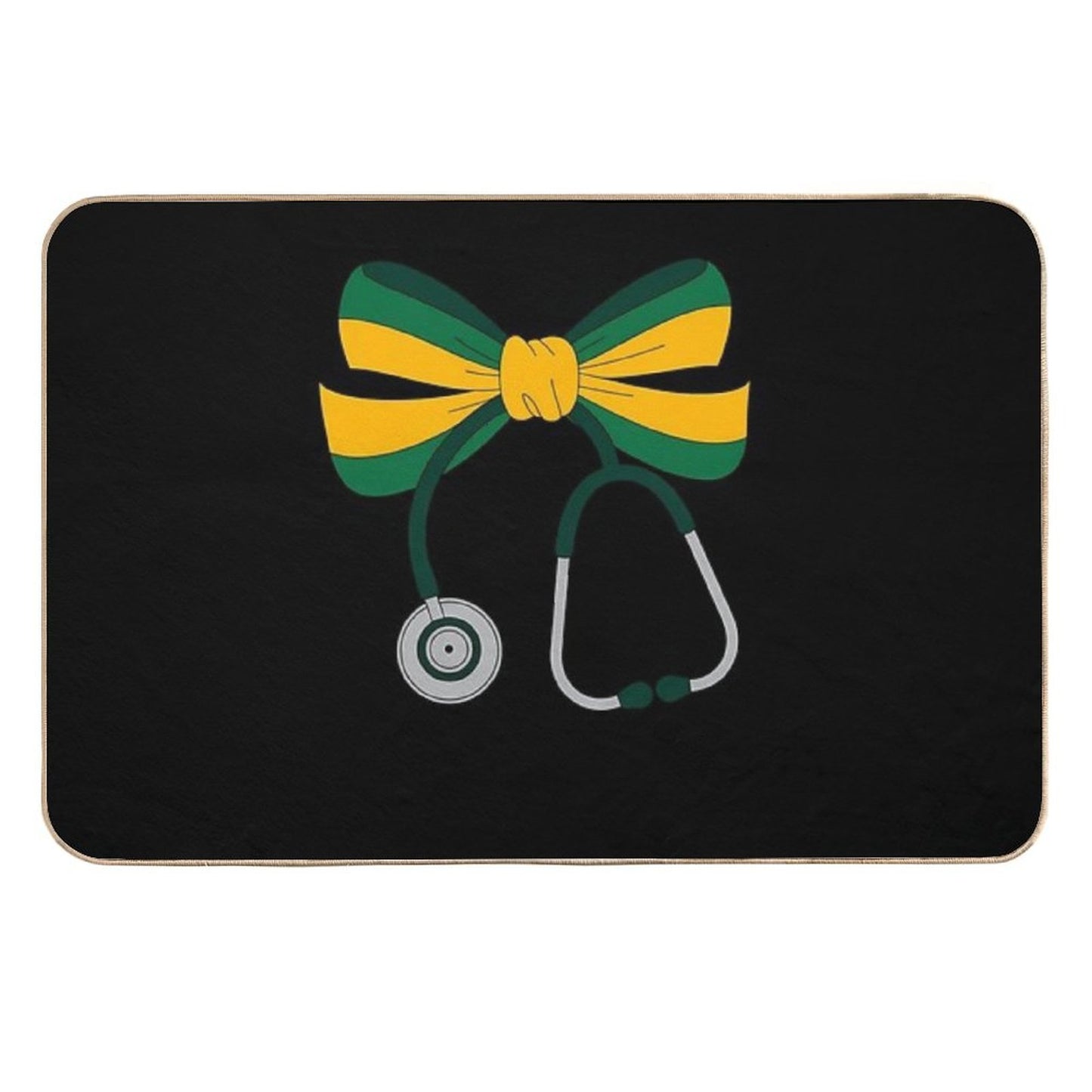 Jamaican Coquette Nurse Bow Jamaica Flag Jamaican Nurse  Eco-Friendly Bath Mat