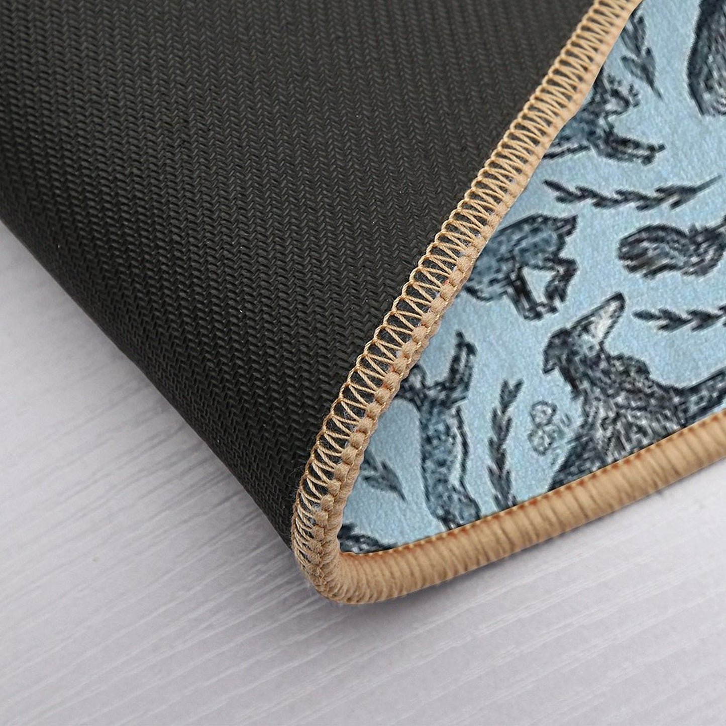 Hounds And Hares - Shaded Blue Dogs on Pale Blue Field  Eco-Friendly Bath Mat