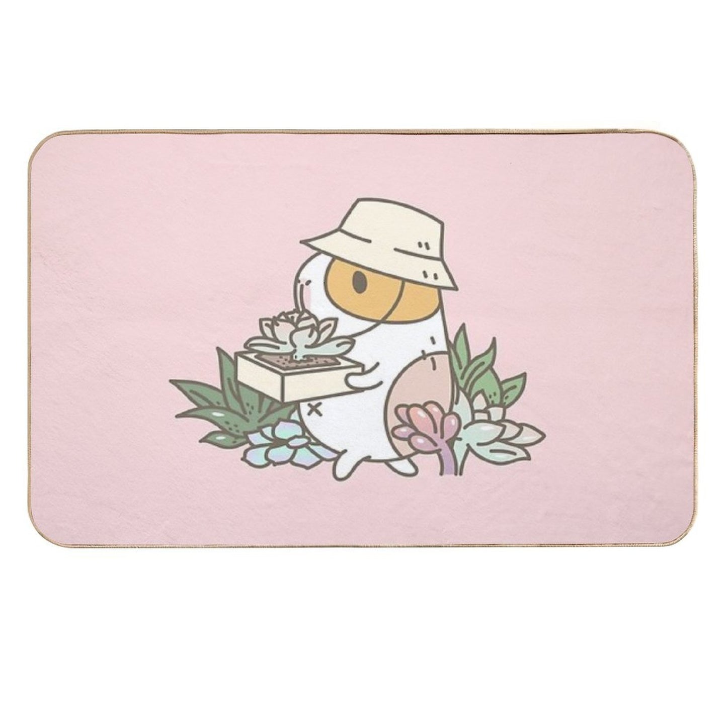 Bubu The Guinea Pig, Succulent Love  Dirt-Trapping Bath Mat