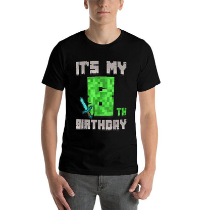 Birthday Boy Its My 8th Birthday Gamer Pixel Number  Quick-drying T-Shirt