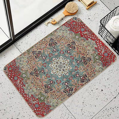 Vintage Antique Persian Carpet Print  Eco-Friendly Bath Mat