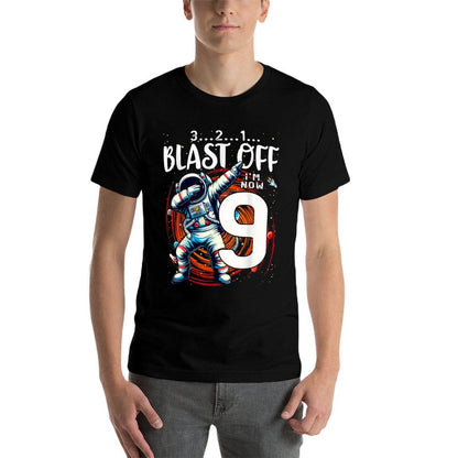 9 Birthday Boy Astronaut Astronomy 9th Year Old Birtday  Moisture-wicking T-Shirt