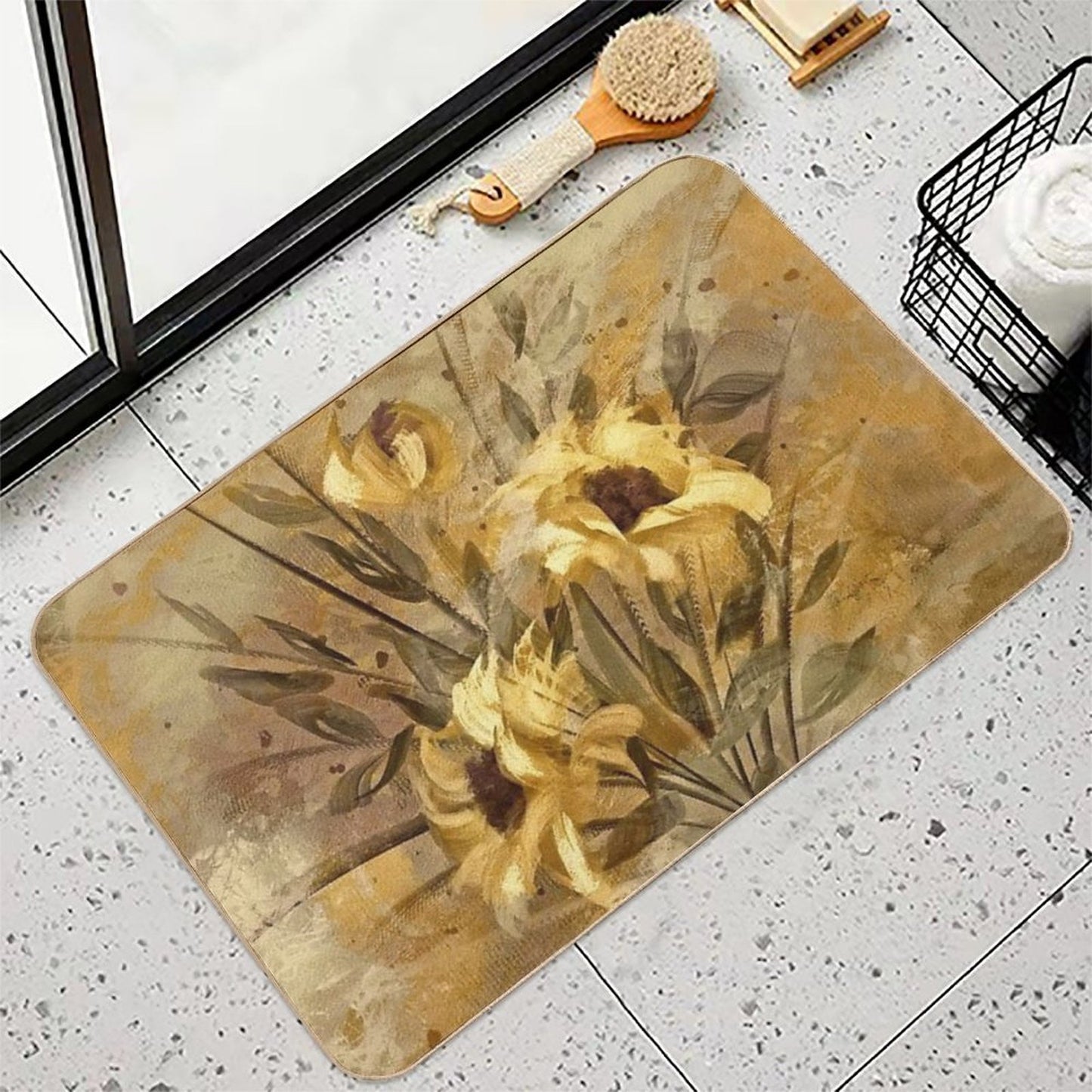 Golden Roses  Multi-Purpose Bath Mat