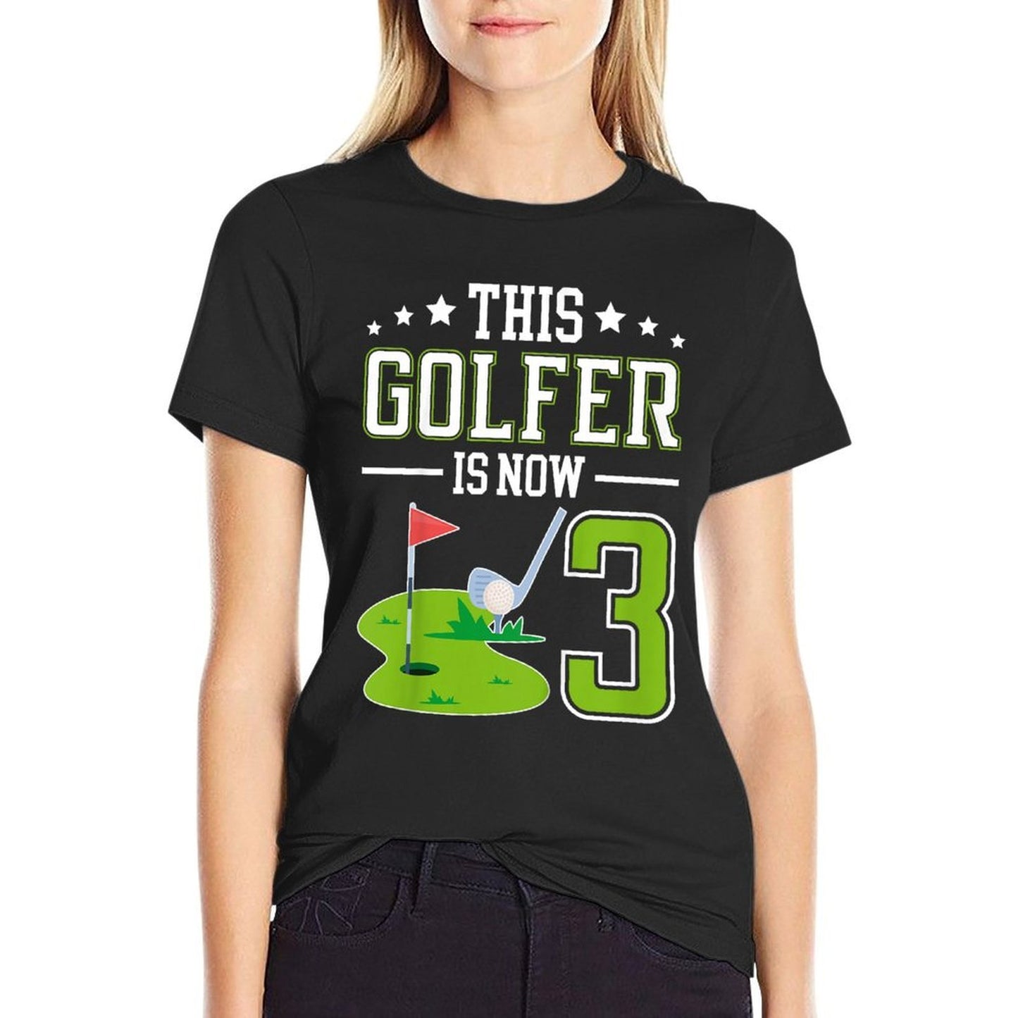 Kids 3rd Birthday Party Golf Boy Three Year Old Golf Player  Breathable T-Shirt