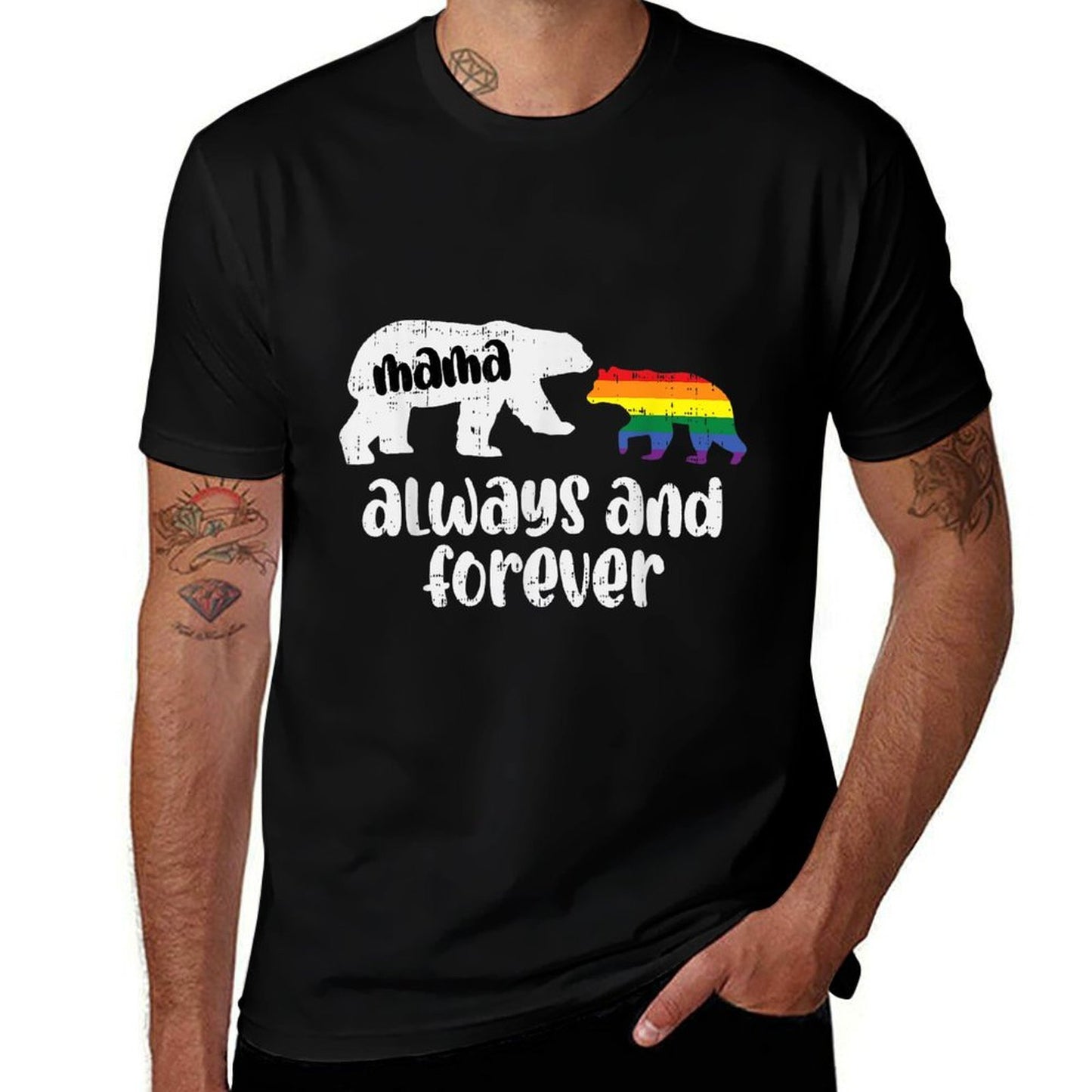Mama Bear Always Cute Gay Pride Ally LGBTQ Month Mom Women  Relaxed-fit T-Shirt