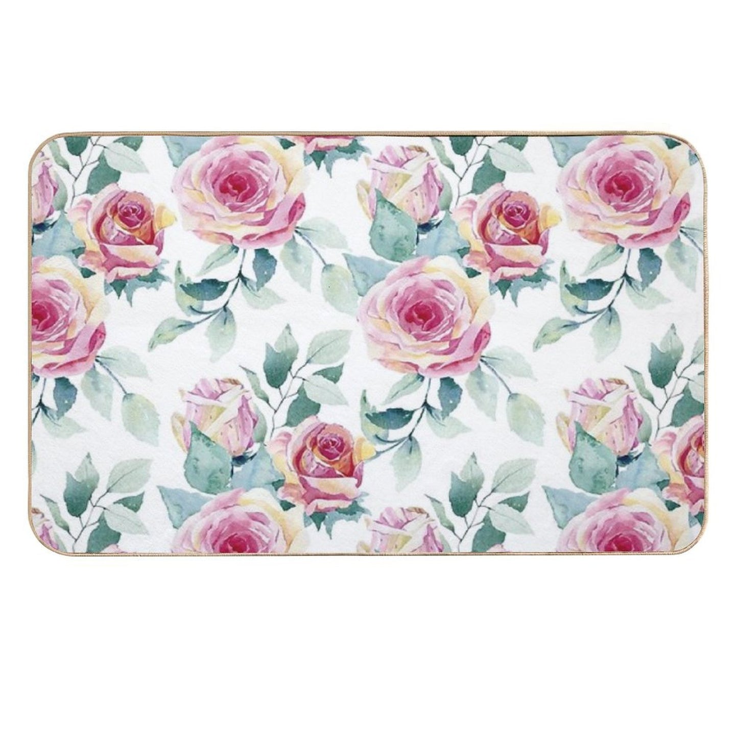 Watercolor Roses  Versatile Bath Mat