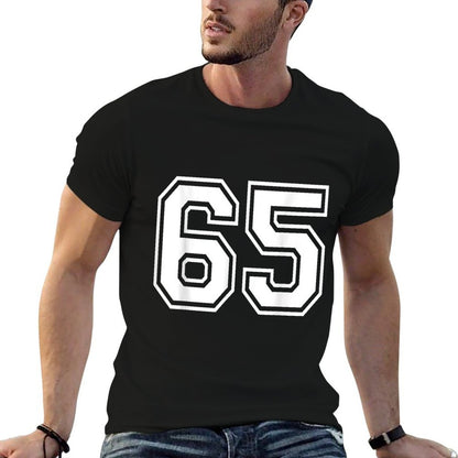 Number 65 Varsity Sports Team Jersey 65th Birthday 65 Years  Cotton T-Shirt
