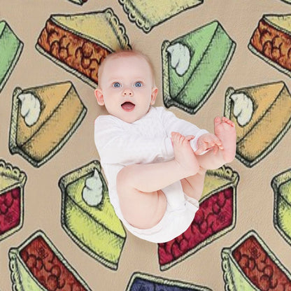 Easy As Pie - Cute Illustrations of Pie on Neutral Tan Quick-dry Throw Blanket