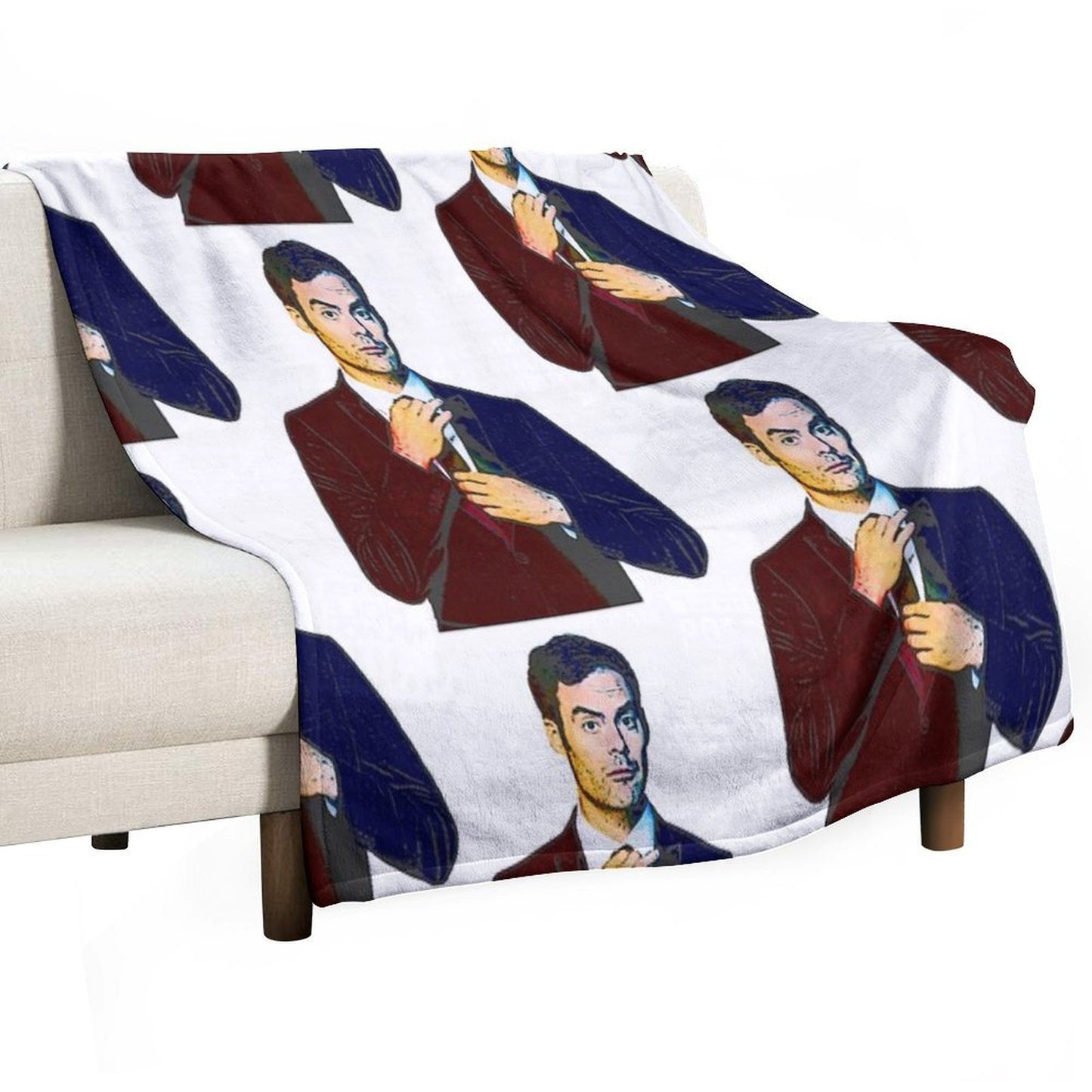 Pastel Holographic Bill Hader Sustainable Throw Blanket