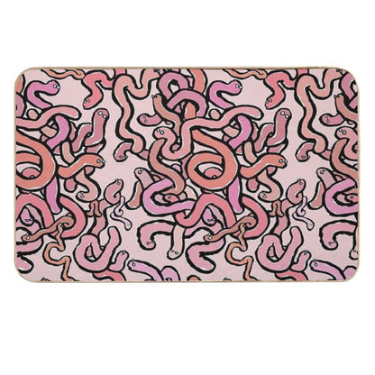 A Tangle of Worms Durable Bath Mat