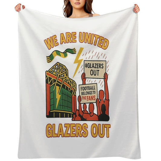 Glazers Out Protest Manchester United Fan Art Design Easy Care Throw Blanket