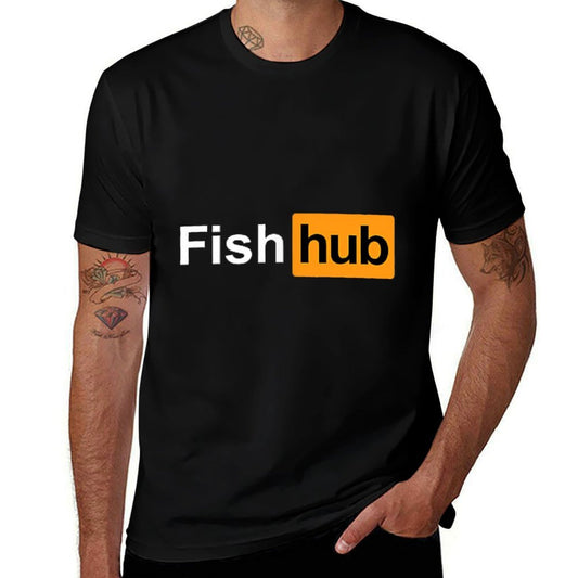 Fish Hub Fishing Tshirt Ocean Lake Fisherman  Stretchy T-Shirt