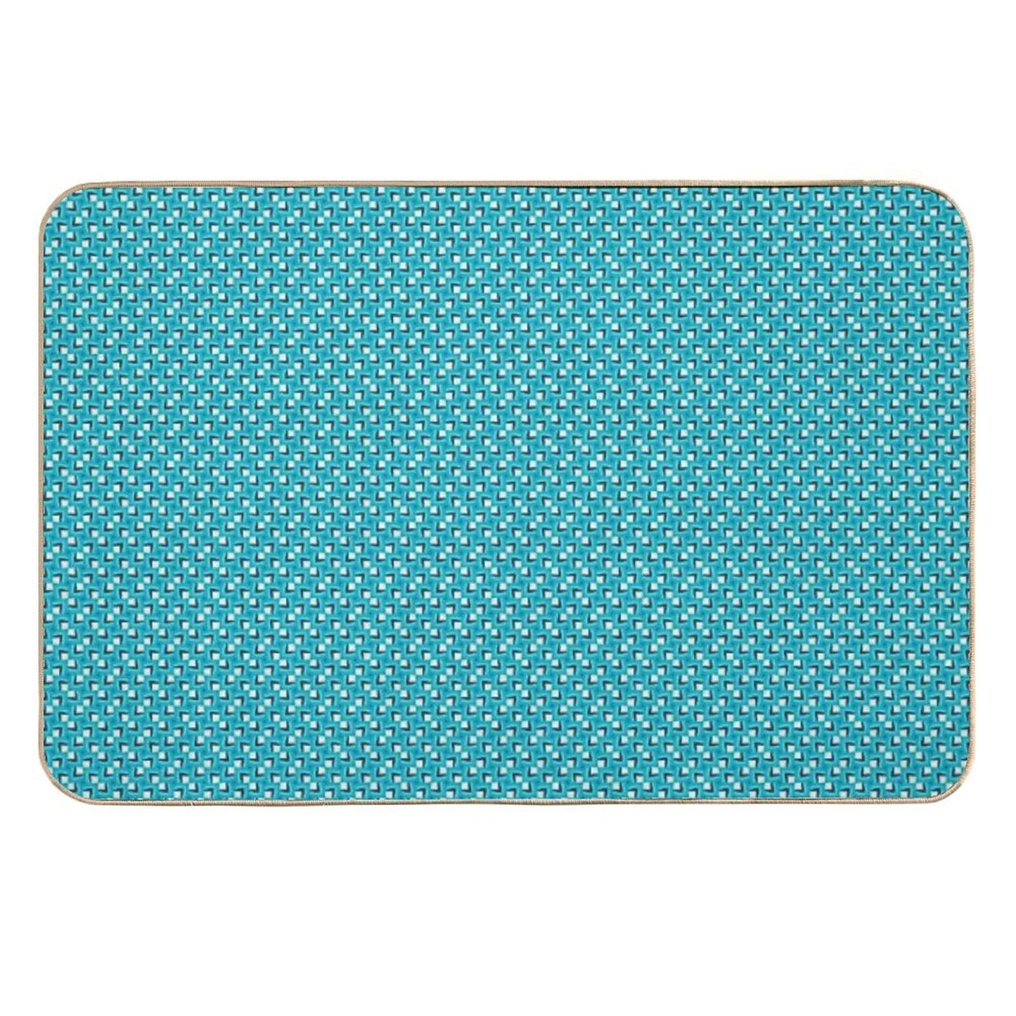 Overlapping Diamonds on Aqua Blue  High-Traffic Bath Mat