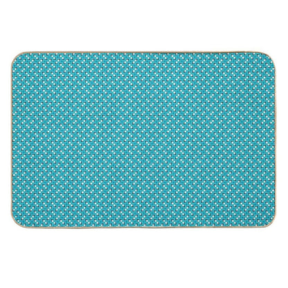 Overlapping Diamonds on Aqua Blue  High-Traffic Bath Mat