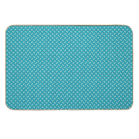 Overlapping Diamonds on Aqua Blue  High-Traffic Bath Mat