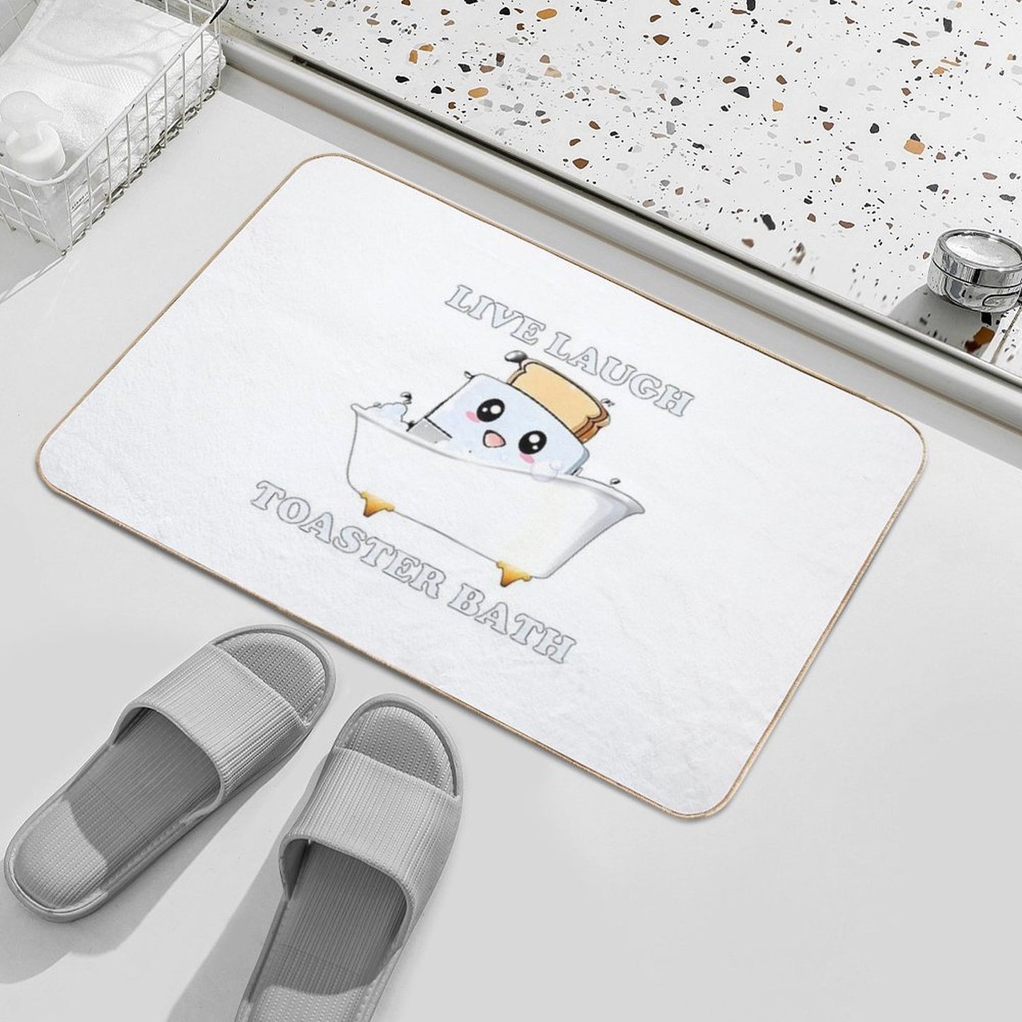 Live Laugh Toaster Bath  Anti-Trip Bath Mat