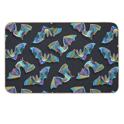 Psychedelic Bat Pattern by Robert Phelps  Absorbent Bath Mat
