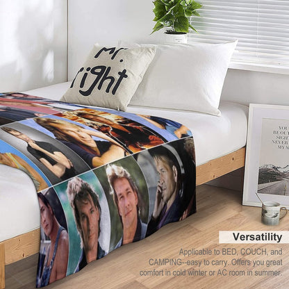 Patrick Swayze Photo Collage Quick-dry Throw Blanket