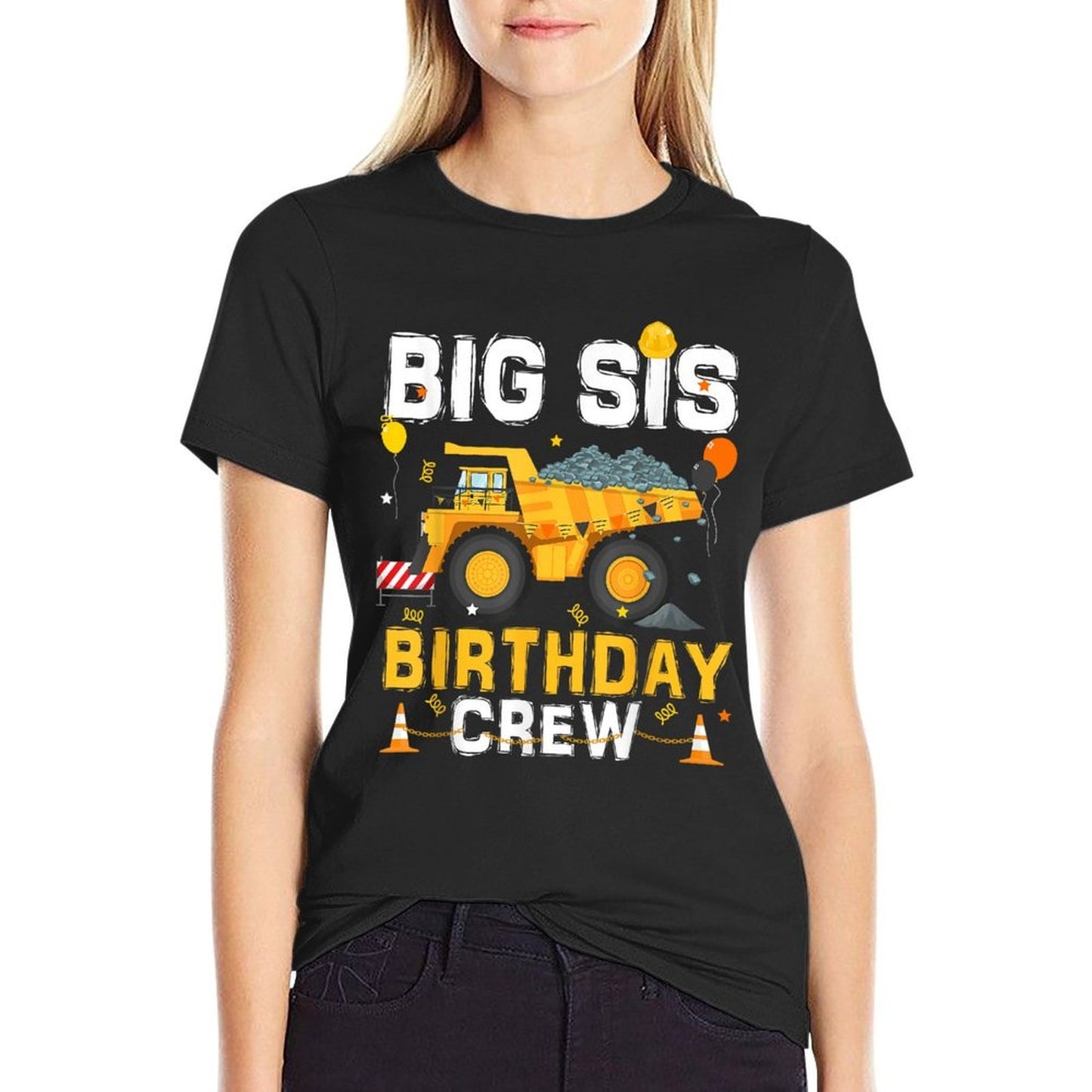 Big Sister Birthday Crew Matching Construction B-day Boy  Lightweight T-Shirt