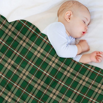 O'Neill Tartan Tan And Green Irish Plaid Easy Care Throw Blanket