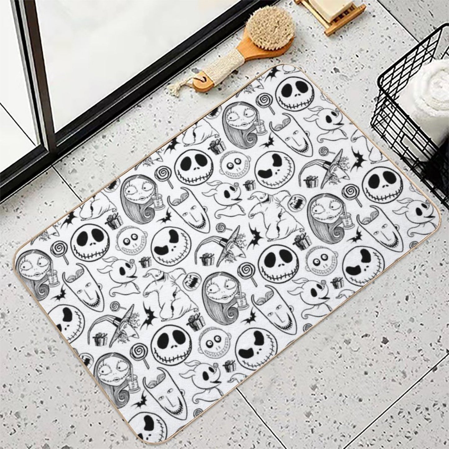 Nightmare before Christmas Pattern  Slip-Resistant Bath Mat