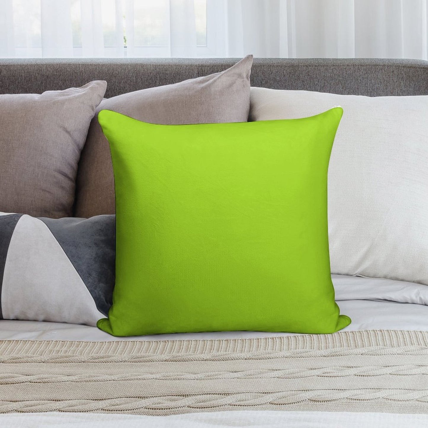 Lime Green Soft Multiple Sizes Throw Pillow