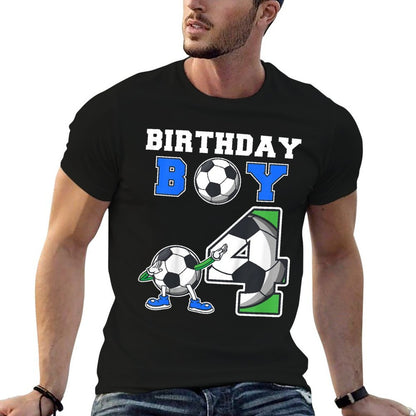 Kids Soccer Birthday Boy 4th Soccer Birthday Party 4 Year Old  Lightweight T-Shirt