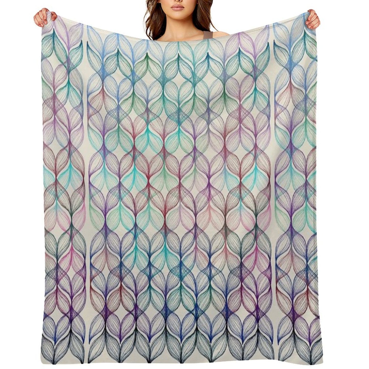 Mermaid's Braids - A Colored Pencil Pattern Gift-ready Throw Blanket