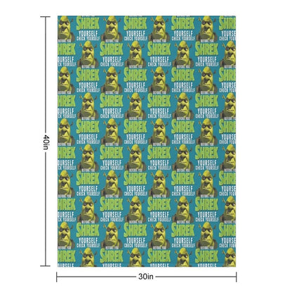 Sexy Shrek  Shrek Meme Face  Shrek Wazowski Lightweight Throw Blanket