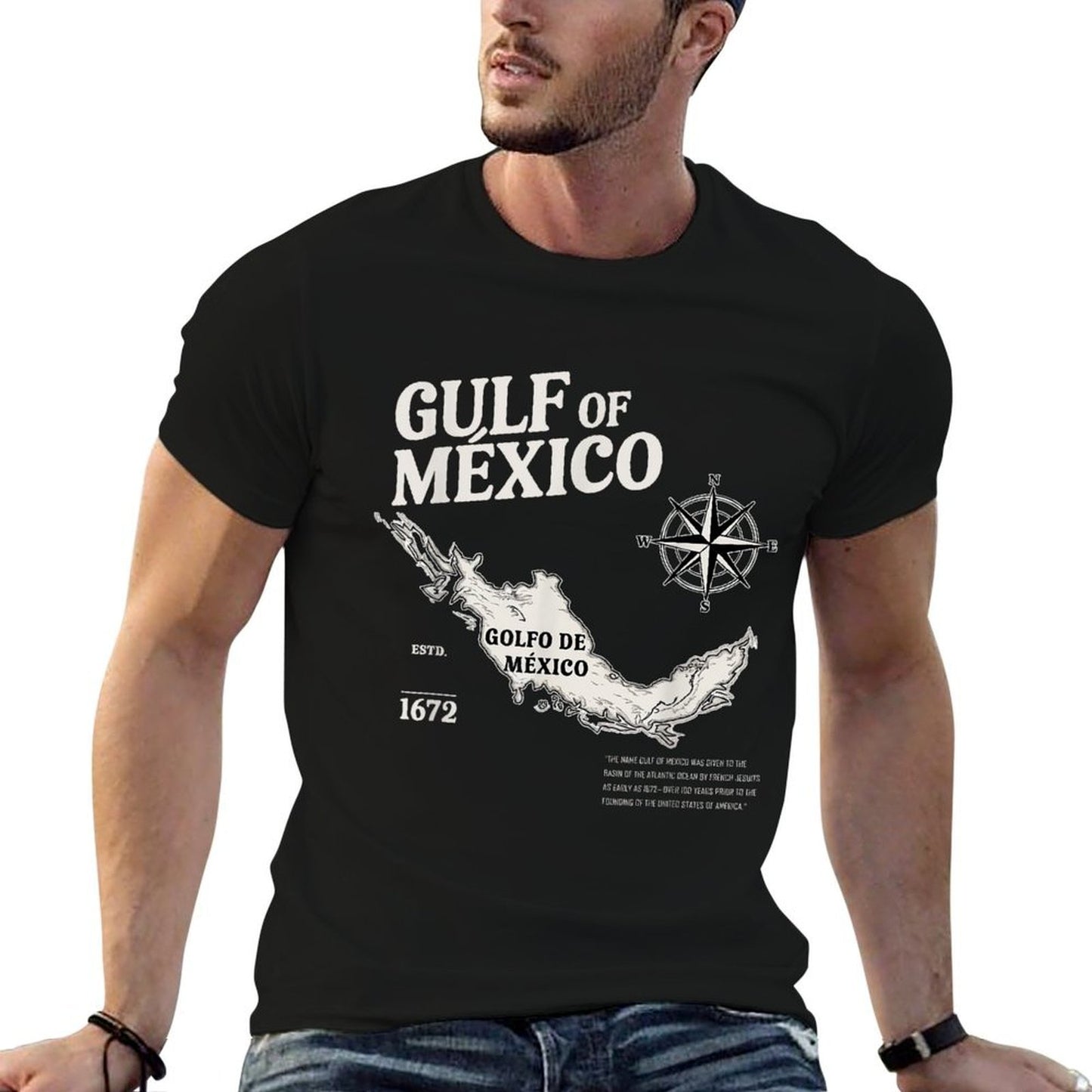 Gulf of Mexico Not US America Historic Map 1672  Cotton T-Shirt