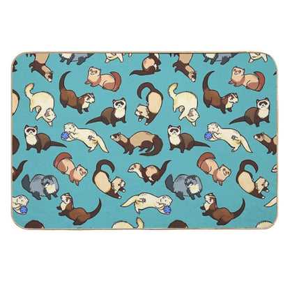 Cat Snakes in Blue  High-Traffic Bath Mat