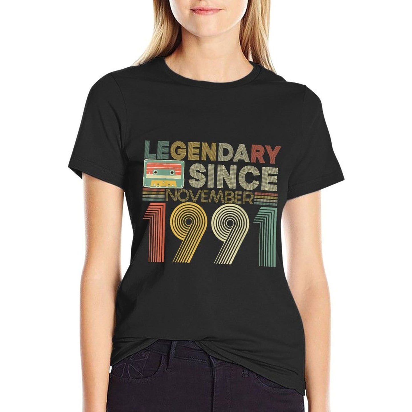 Legendary Since Tape Bday November 1991 30Th Birthday  Fade-proof Color T-Shirt