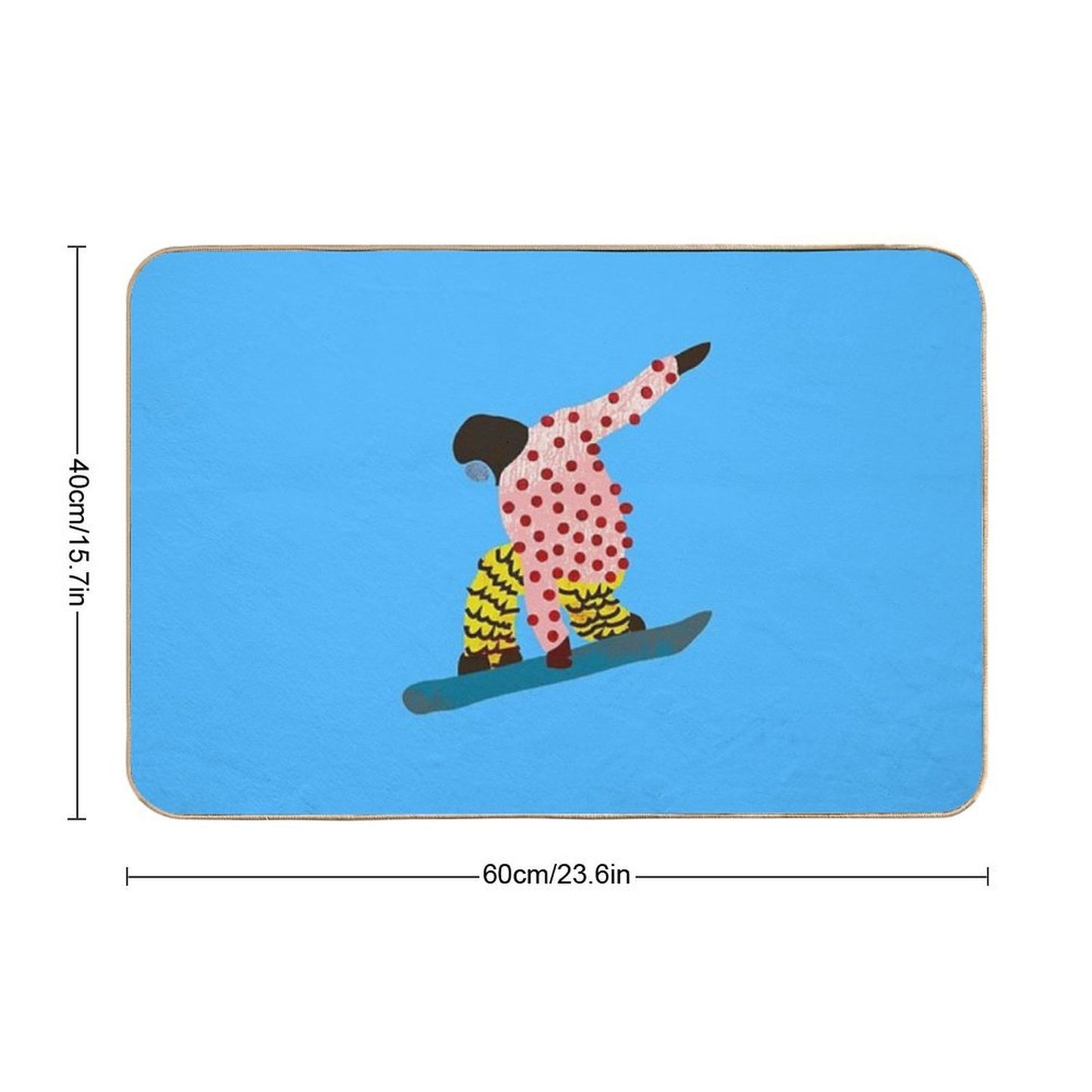 Funky Groovy Snowboarder  Fade-Resistant Bath Mat