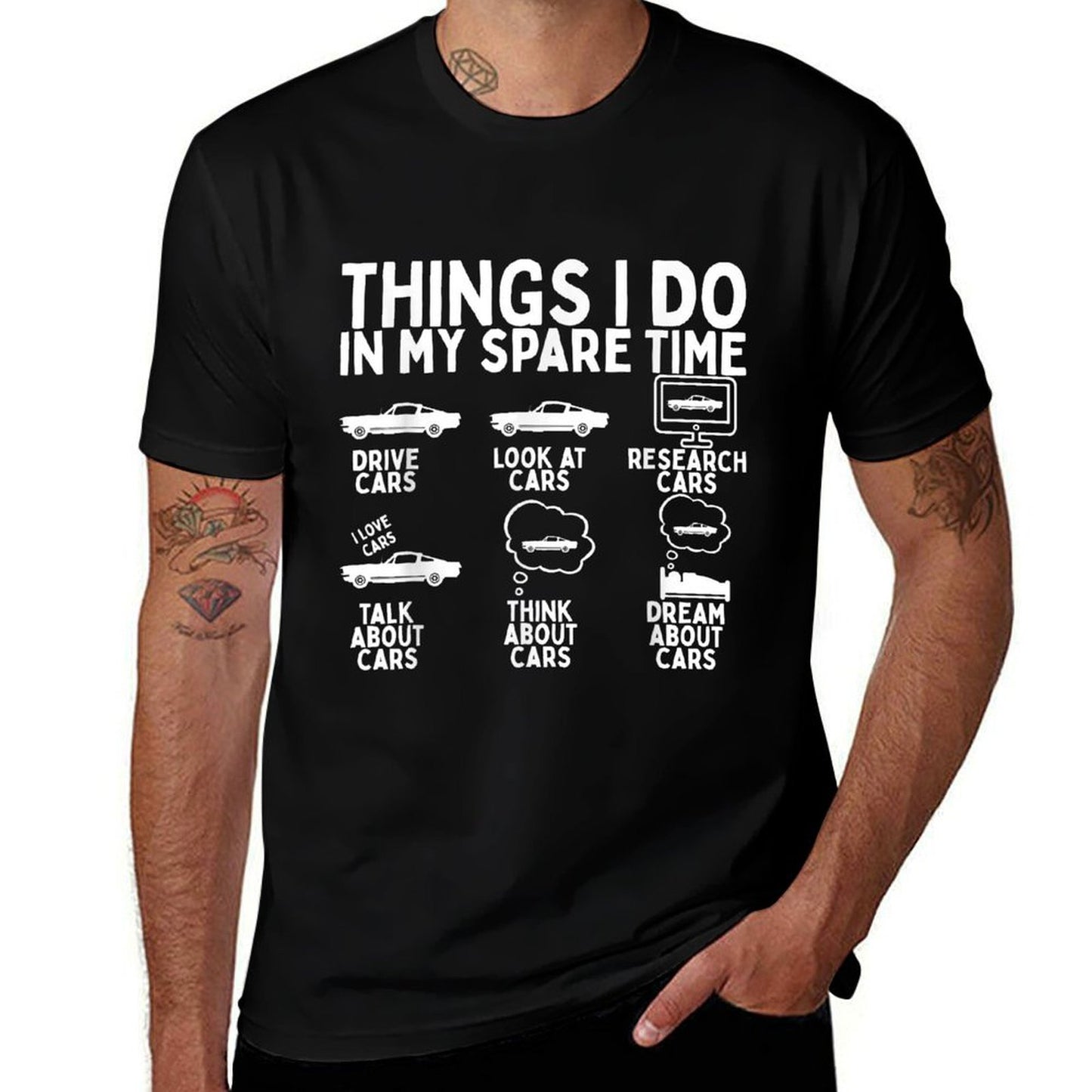 Things I Do in My Spare Time Car Enthusiast Funny Car Guy  Graphic-printed T-Shirt