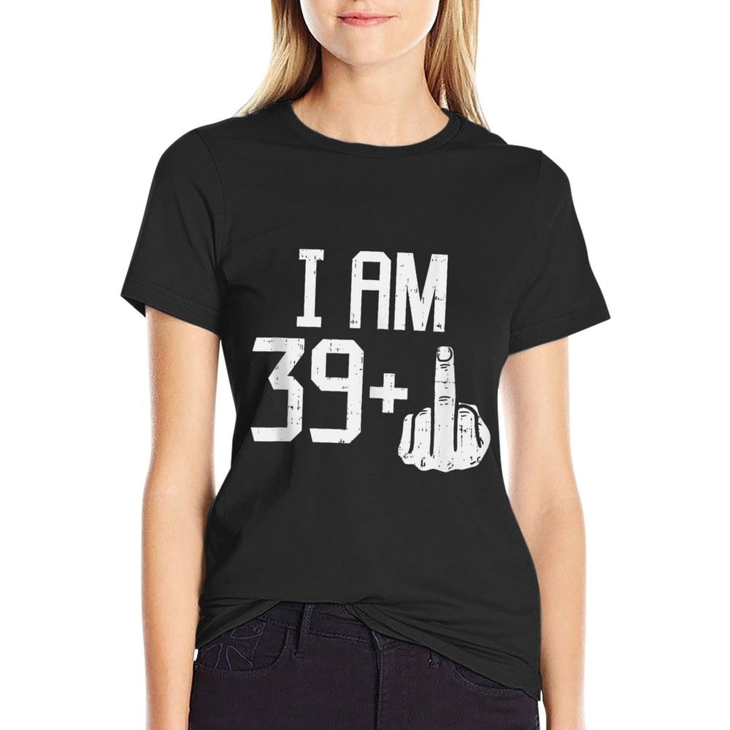 Mens 39 Plus Middle Finger Funny 40 Years Old 40th Birthday Gift  Fade-proof Color T-Shirt