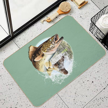 Mary Tracy - Jumping Walleye  Repositionable Bath Mat