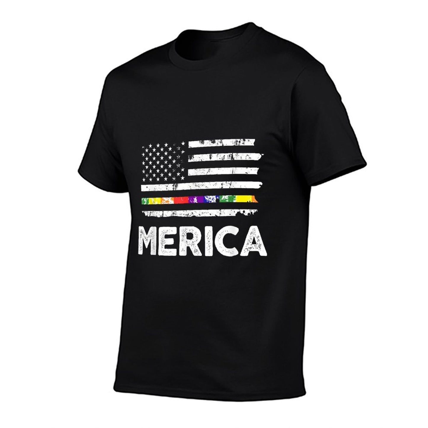 LGBT Pride American T - 4th of July Gay Lesbian  Polyester Blend T-Shirt