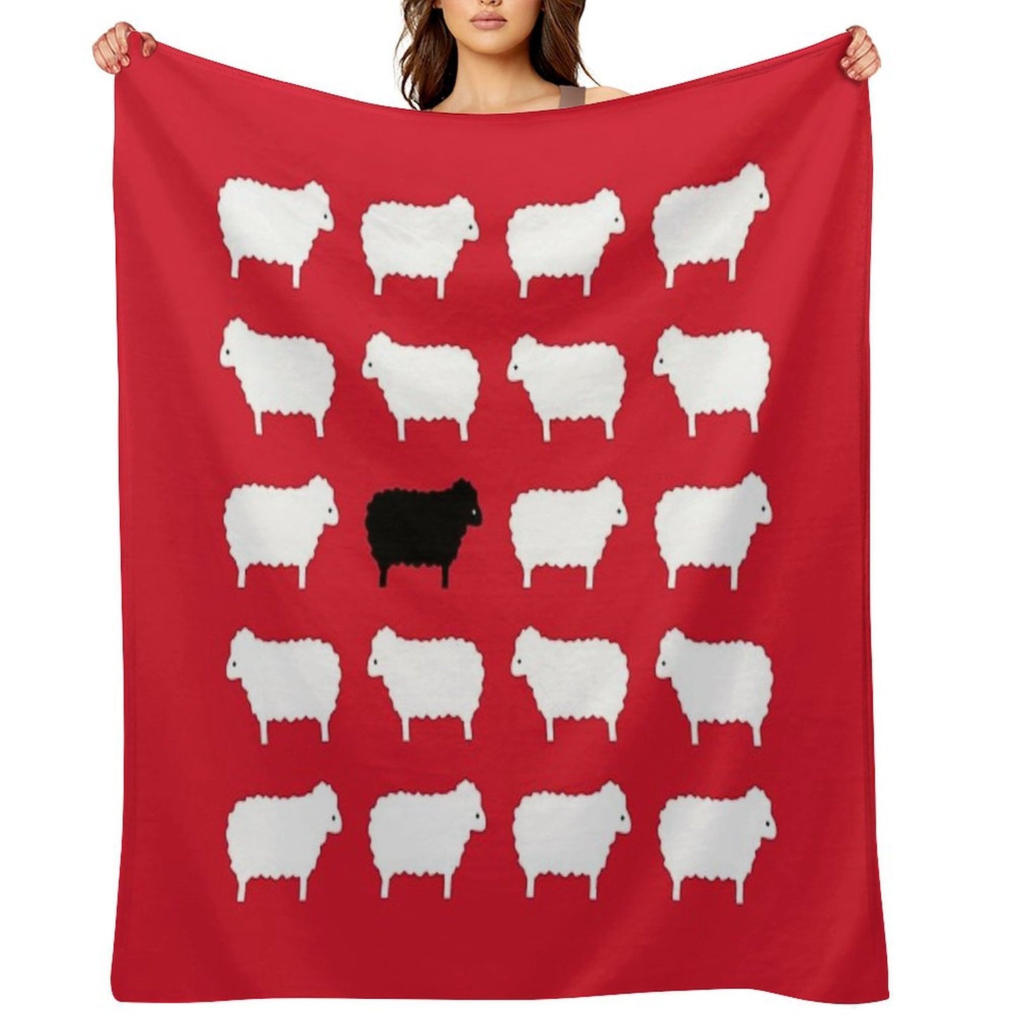 Black Sheep Sweater Pattern Travel-friendly Throw Blanket