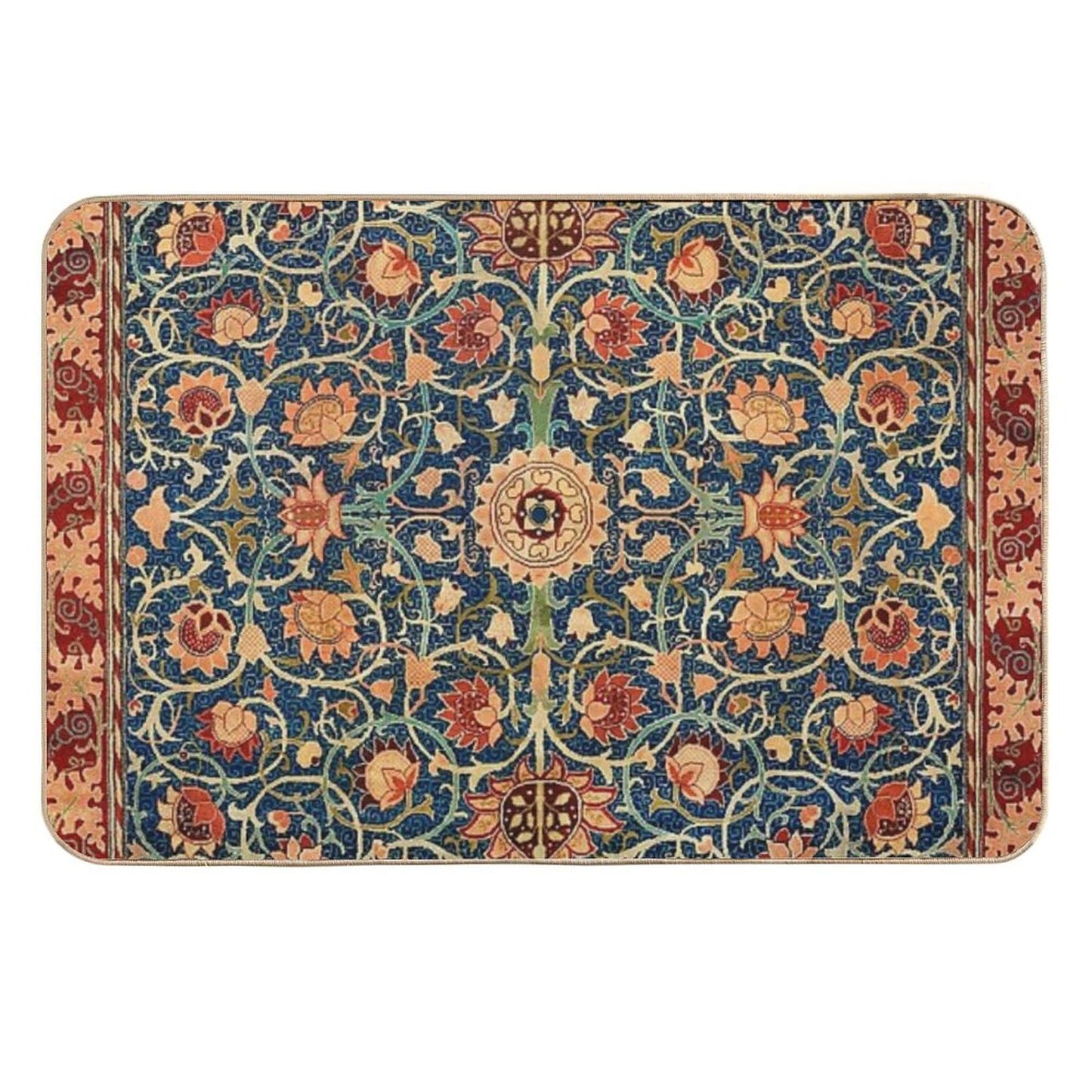 William Morris Floral Carpet Print  Dirt-Trapping Bath Mat