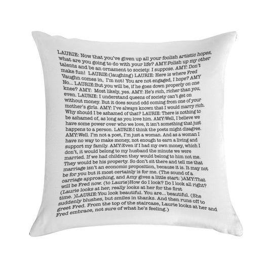 Amy March's Economic Proposition Speech Soft Hidden Zipper Throw Pillow