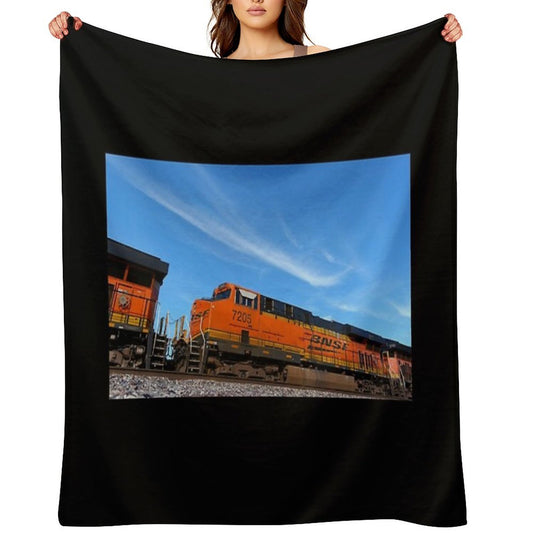 BNSF #7205 GE ES44DC Locomotive in 6K Compact Throw Blanket