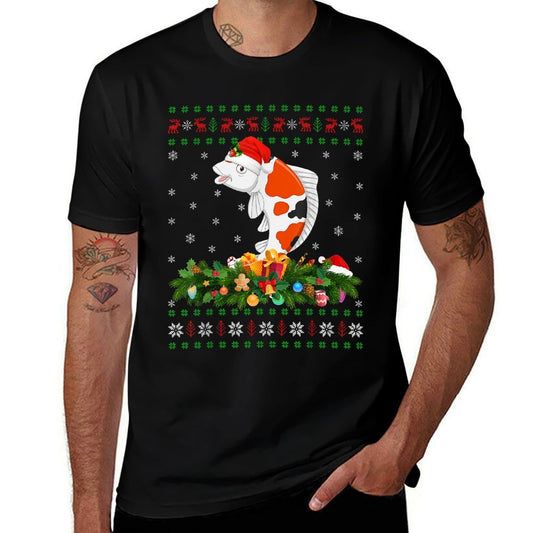 Koi Fish Lover Xmas Santa Hat Ugly Koi Christmas  Odor-resistant T-Shirt