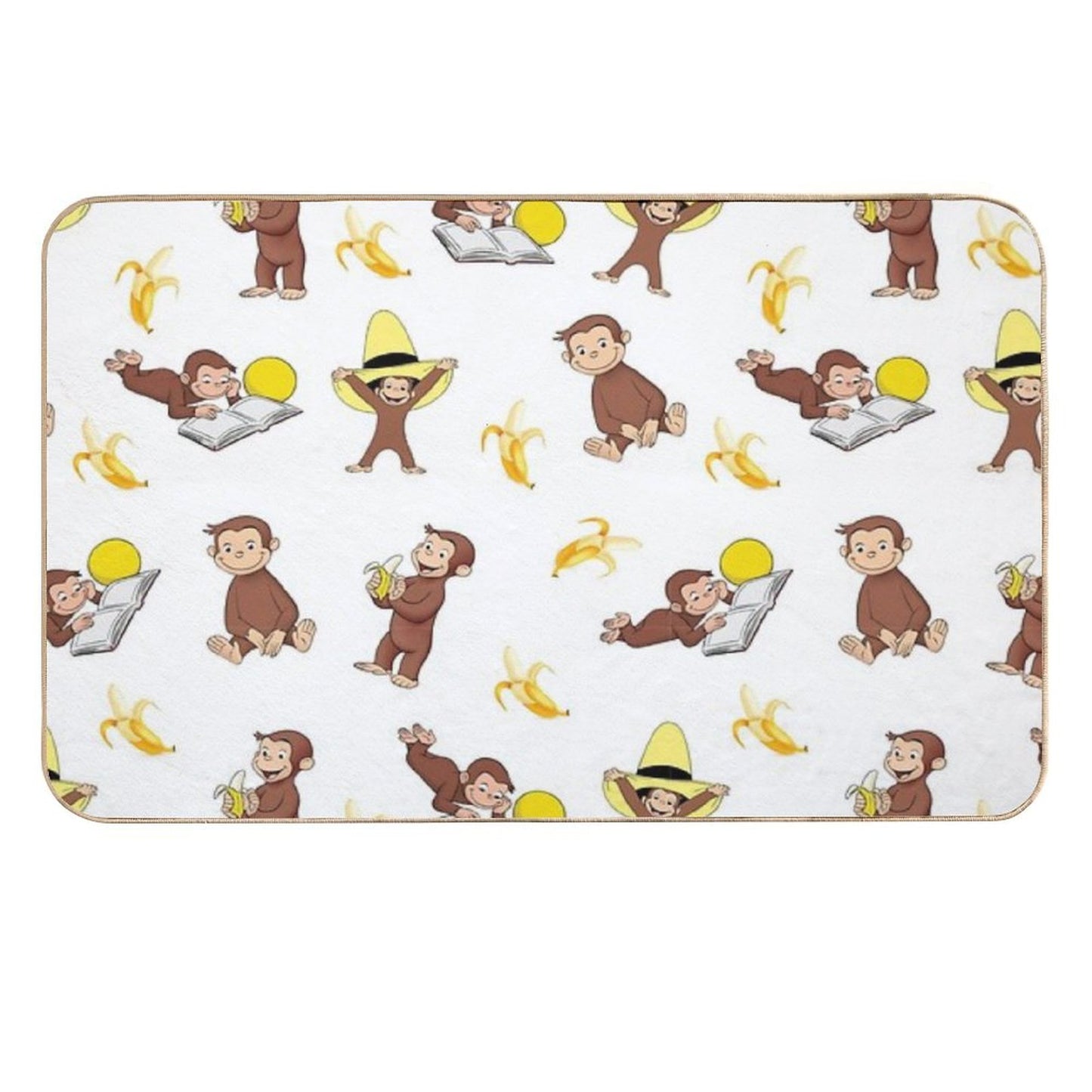 George The Curious Monkey Cartoon for Kids Pack  Fade-Resistant Bath Mat