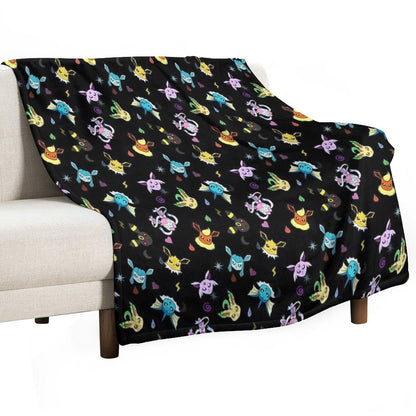Eeveelution Type Pattern Lightweight Throw Blanket