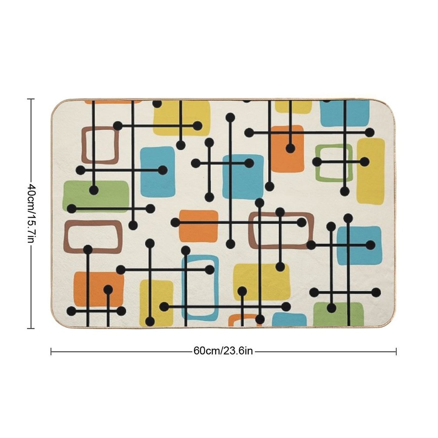 Mid Century Modern Abstract Art Durable Bath Mat