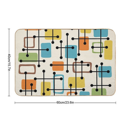 Mid Century Modern Abstract Art Durable Bath Mat