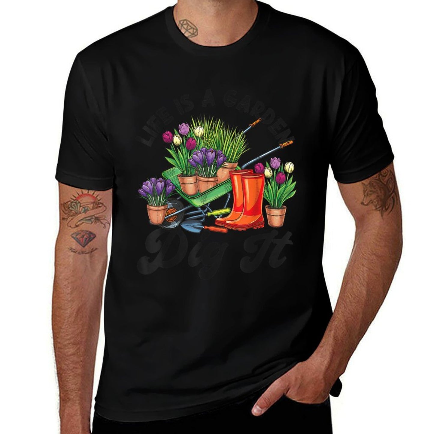 Plant Lover Gardening Pun Life Is A Garden Dig It  Vintage-inspired T-Shirt