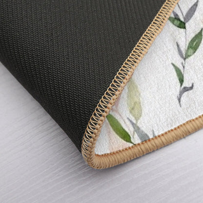 Watercolor Pattern with Leaves  Stain-Proof Bath Mat