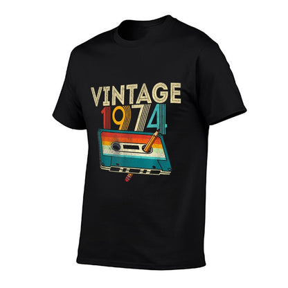 50 Year Old Gifts Vintage 1974 Cassette Tape 50th Birthday  Soft T-Shirt