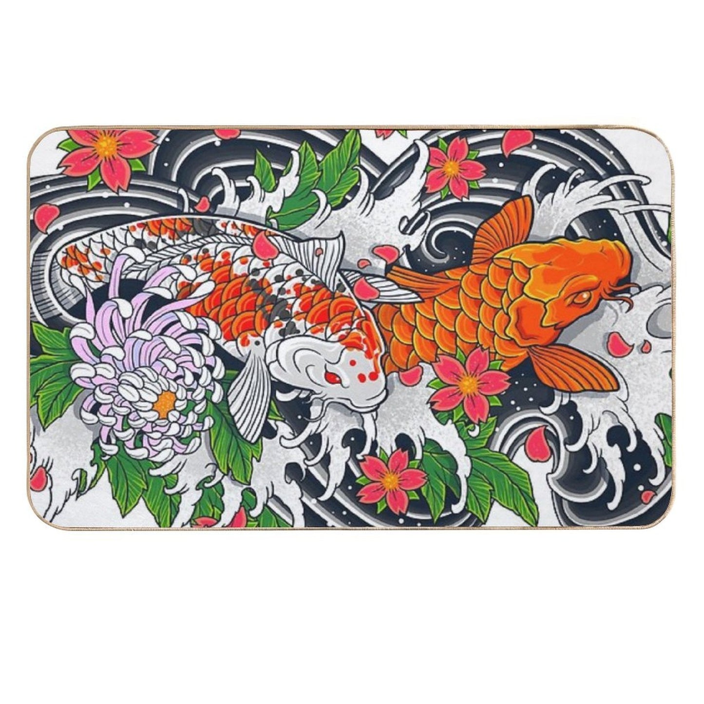 Koi Fish Pond  Eco-Friendly Bath Mat